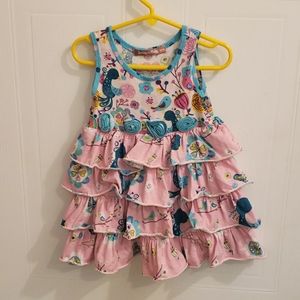 "Jelly The Pug" peacock dress size 18mo.